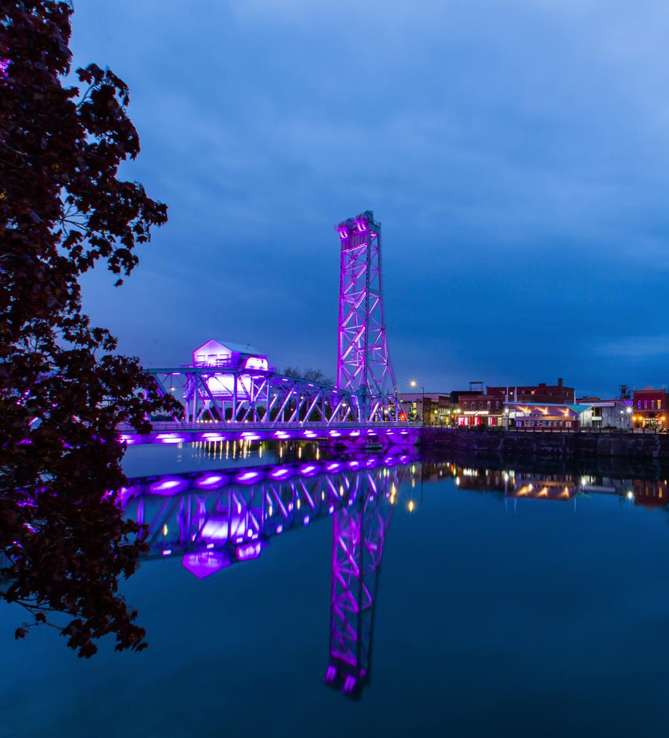 The Welland Bridge spanning the canal, representing the city’s history, connection, and industrial heritage.